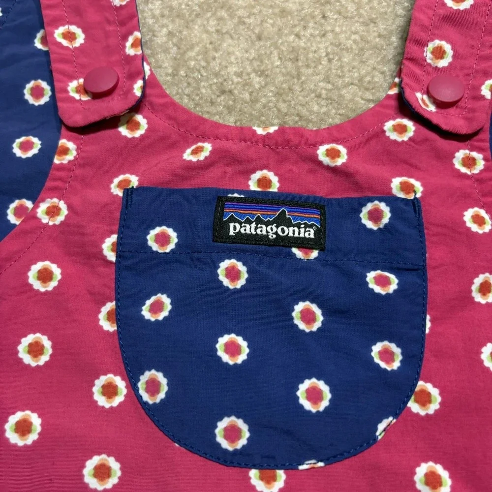 Patagonia Baby Reversible Baggies Jumper Dress SZ 18-24 Months Pink Blue Dotted